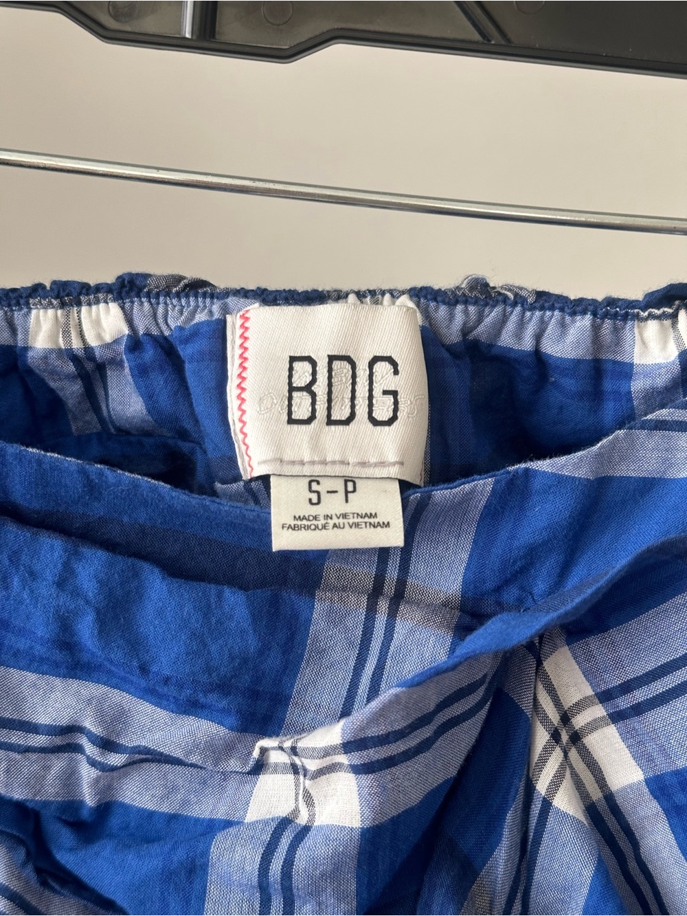 URBAN OUTFITTERS BDG Blue Plaid Anna Ruched Bubble Mini Skirt - Picture 8 of 8